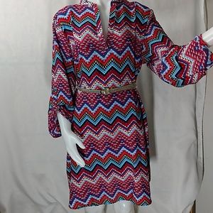 Abstract print tunic dress